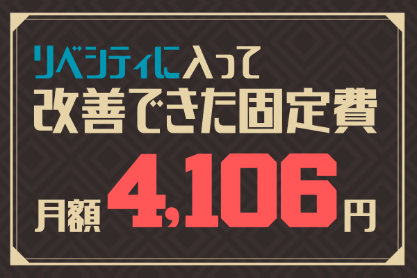 リベシティで改善できた固定費【月額4,106円】