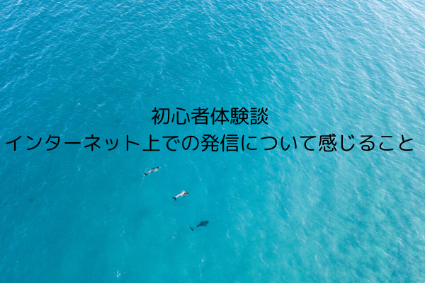 初心者体験談　インターネット上での発信について感じること