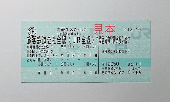元　青春18きっぷの仕様について