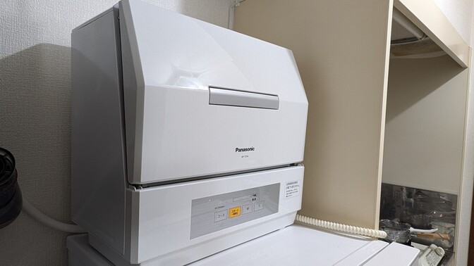 【最強の時短家電】1K狭い物件のキッチンで食洗機を置く方法【工事不要】
