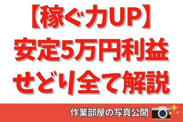 【初心者の稼ぐ力UP】メルカリで不用品販売から副業にし、安定5万円利益を継続！せどりの流れ全て解説