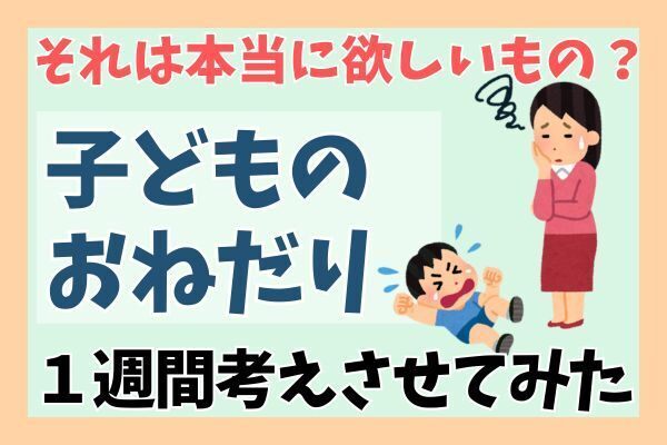 それは本当に欲しいもの？子どもに1週間考えさせてみた