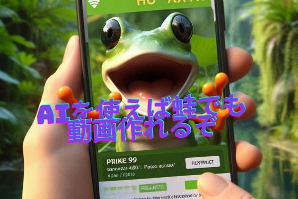 （蛙でもできた　）AI で動画作成