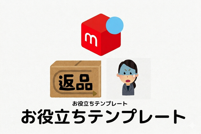 メルカリでの返品トラブルの返し方。慌てない。絶対に損したくない。テンプレート一例