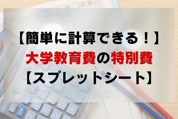 【簡単に特別費を計算！】大学教育費の必要額の考え方【スプレットシート】