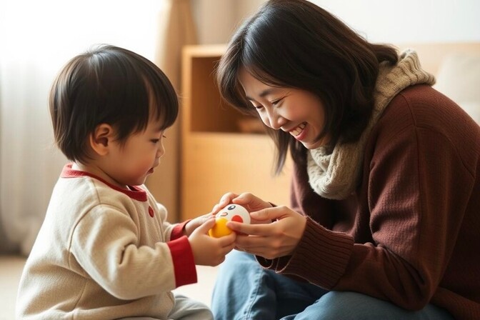 0歳児向け！簡単おもちゃ遊びで親子の絆を深めよう「はい、どうぞ」「ありがとう」