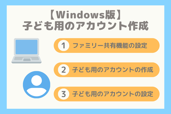 【Windows版】子ども用アカウントを作成する方法