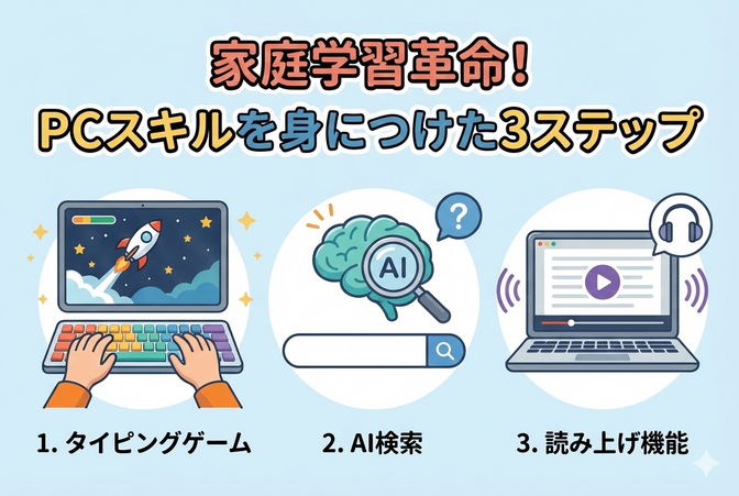 【家庭学習革命】小2の息子がブラインドタッチ×AI検索を3ヶ月で習得した実録ガイド！