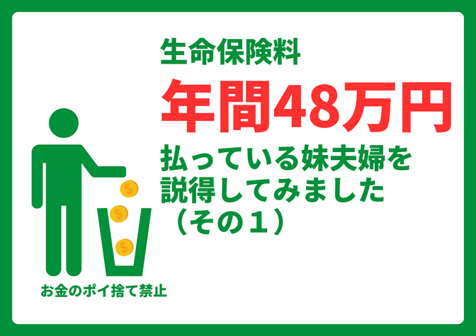 生命保険に年間48万円払っている妹夫婦を説得してみました(その1)