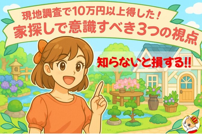 現地調査で10万円以上得した！家探しで意識すべき3つの視点