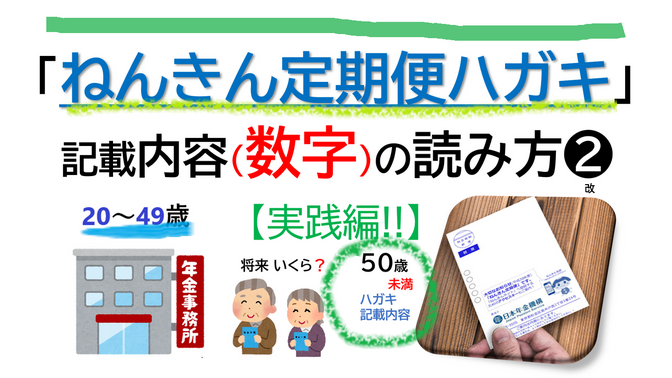 『ねんきん定期便　ハガキ』 '数字'の読み方②🦄🦄 🔹50歳未満(20～49歳)の方📮実践編