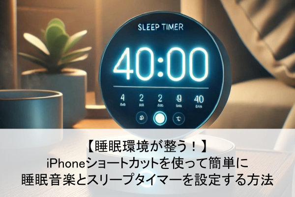 【睡眠環境が整う！】iPhoneショートカットを使って簡単に睡眠音楽とスリープタイマーを設定する方法