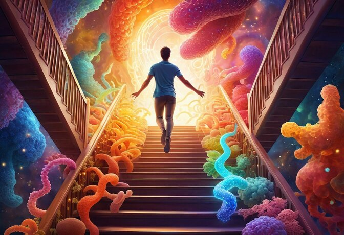 腸内フローラと階段の登り降りの相乗効果：お腹の中の頼れるパートナー