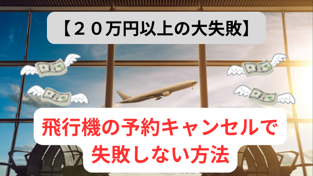 【20万円以上の大失敗】飛行機の予約キャンセルで失敗しない方法
