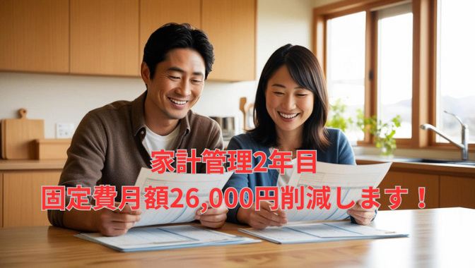 家計管理2年目 固定費を月額26,000円削減します！