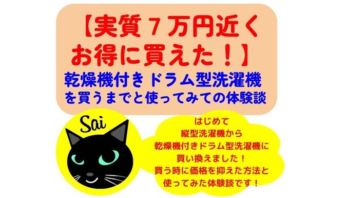 【実質７万円近くお得に買えた！】乾燥機付きドラム型洗濯機を買うまでと使ってみての体験談