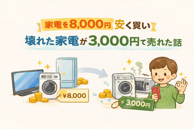 家電を8,000円安く買い、壊れた家電が3,000円で売れた話