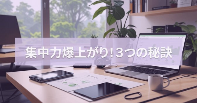 集中力UPの鍵は環境にあり！ あなたの作業効率が大きく変わる「集中しやすい環境」３ステップ