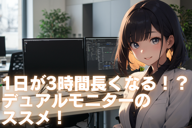 1日が3時間長くなる！？デュアルモニターで仕事も勉強も効率化