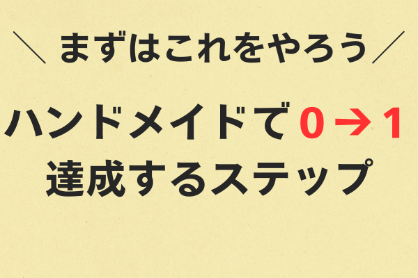 ハンドメイドで０→１を達成するステップ
