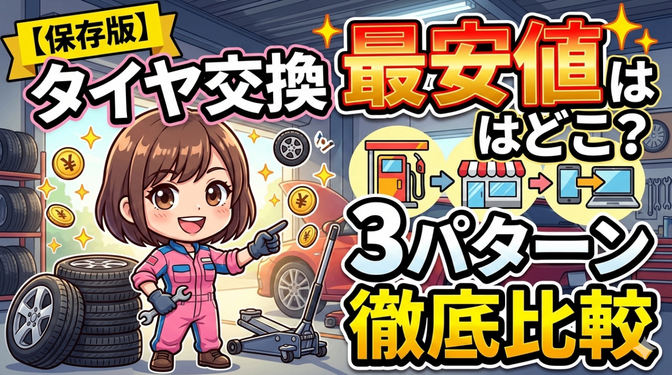 【保存版】タイヤ交換の最安値はどこ？3パターン徹底比較
