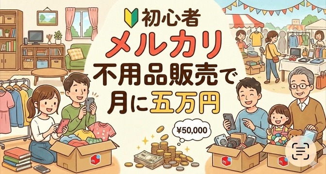 メルカリ面倒からの楽しいへ！１か月５万円売り上げ体験談【🔰初心者向け】