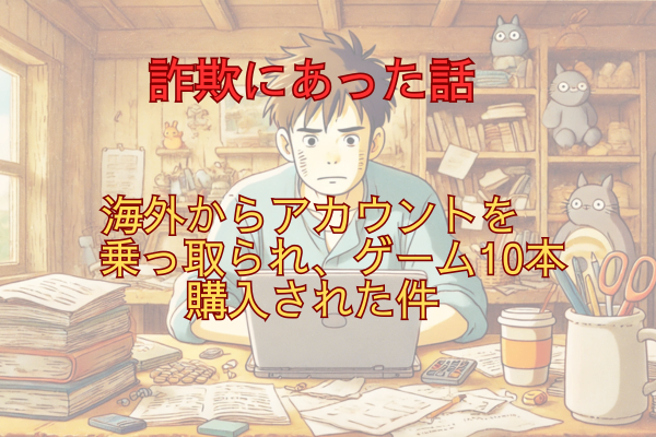 詐欺に遭った話！　海外からアカウントを乗っ取られ、ゲーム10本購入された話