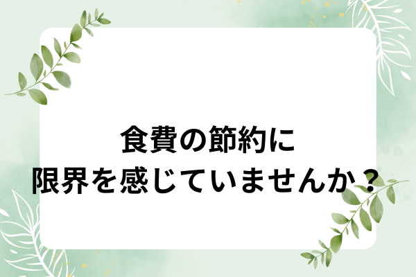 究極の【食費節約術】３万減らせました