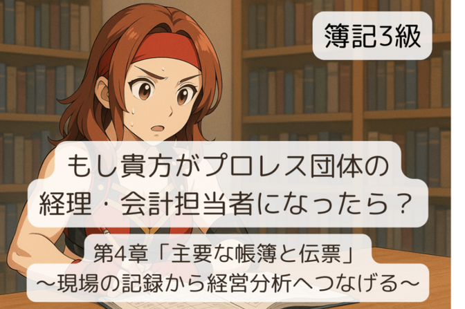 簿記3級 プロレス団体編 第4章「主要な帳簿と伝票」〜現場の記録から経営分析へつなげる〜
