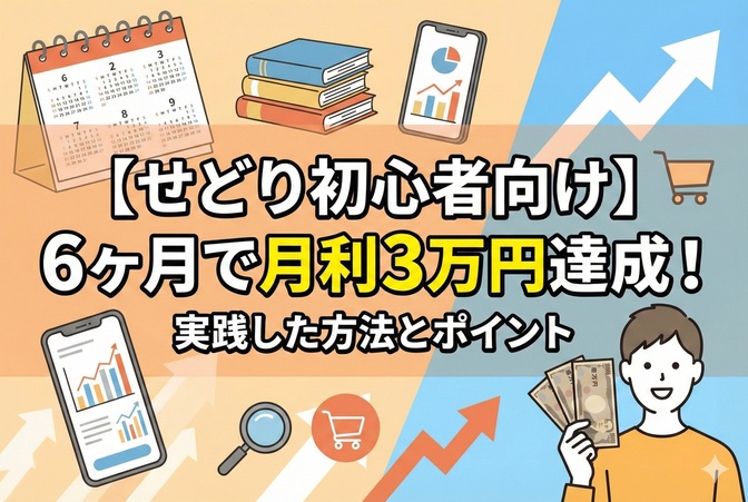 【せどり初心者向け】6ヶ月で月利3万円達成！実践した方法とポイント