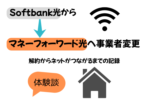Softbank光からマネーフォーワード光へ事業者変更。解約からネットがつながるまでの記録。