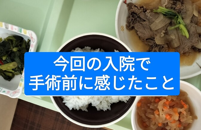 今回の入院で、手術前に感じたこと(やっておく方がよいこと)