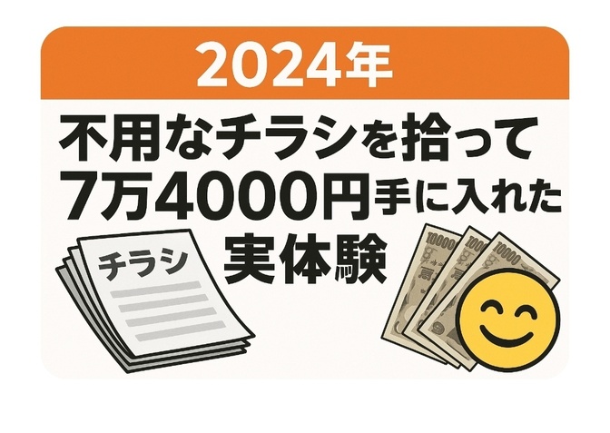 不用なチラシを拾って7万4000 円手に入れた実体験