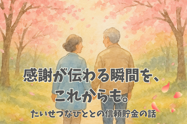 感謝が伝わる瞬間を、これからも。大切な人との信頼貯金の話