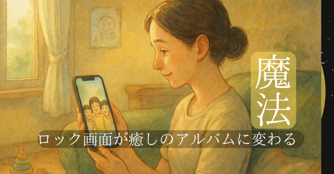 【ランダムに出てくる“思い出”が、毎日をちょっと良くする】ロック画面が癒しのアルバムに変わる魔法