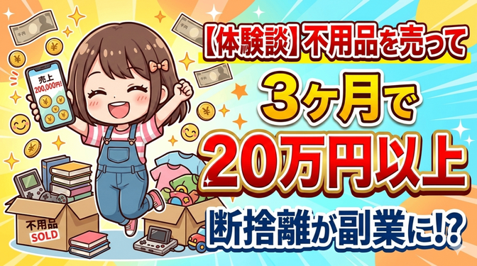 【体験談】シンプルライフを目指して不用品を売って3ヶ月で20万円以上になった話