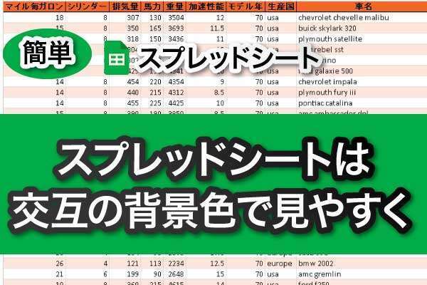 【図解で説明】Googleスプレッドシートで表を見やすく！交互の背景色を最短1分で設定する方法を説明