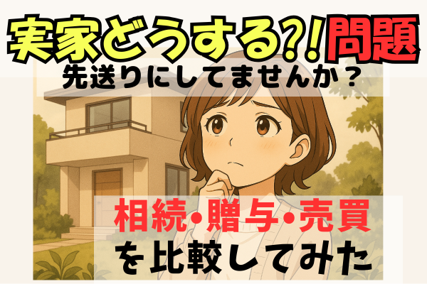 実家どうする問題、先送りにしてませんか❓〜相続・贈与・売買を比較してみた〜