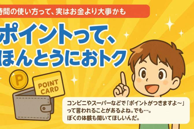 【ポイントって、ほんとうにおトクなの？】 ～時間の使い方って、実はお金より大事かも～