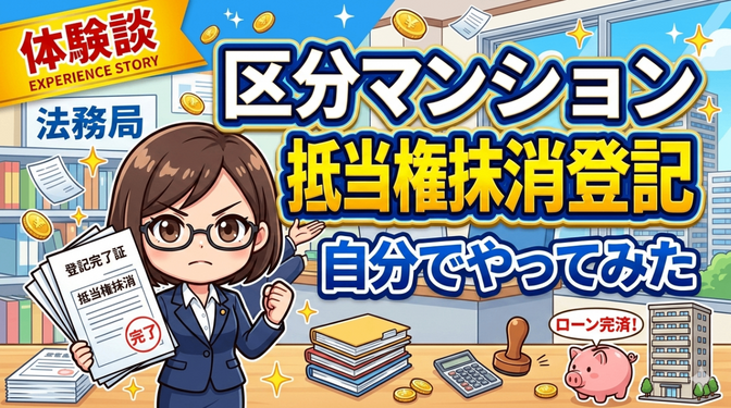  【体験談】区分マンションの抵当権抹消登記、自分でできる？迷った私がやって分かったこ