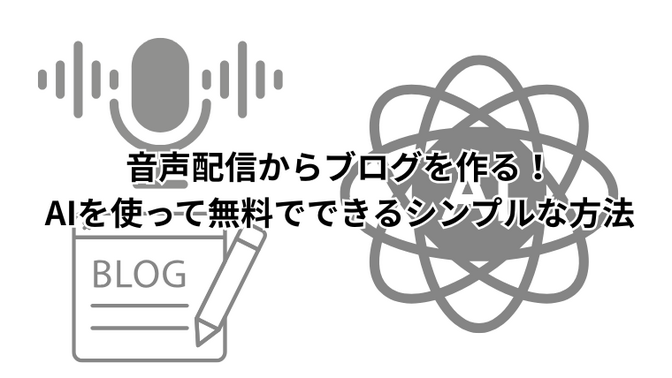 音声配信からブログを作る！AIを使って無料でできるシンプルな方法