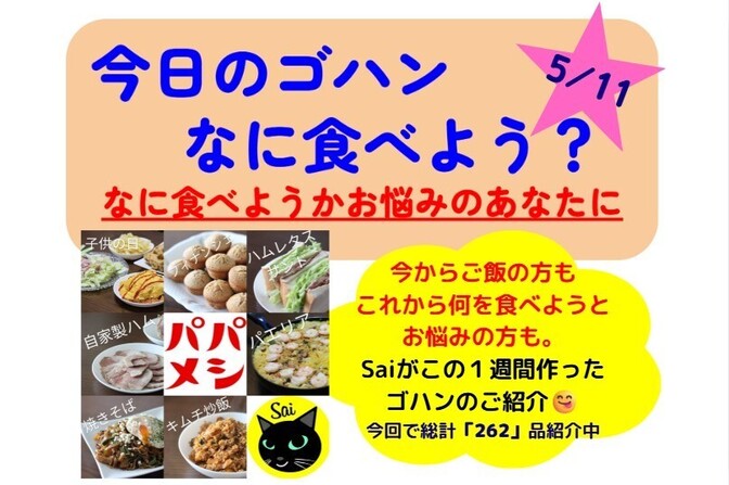 【25/5/11版】今日のゴハンなに食べよう？とお悩みのあなたに、Saiが一週間作ったゴハンの紹介