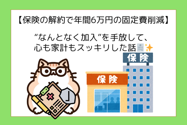 【保険の解約で年間6万円の固定費削減】“なんとなく加入”を手放して、心も家計もスッキリした話🧾✨