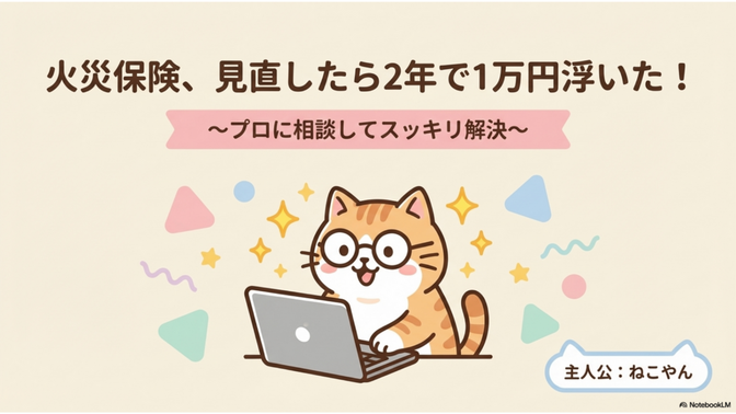 火災保険、見直したら2年で1万円浮いた！〜プロに相談してスッキリ解決〜