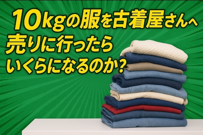10kgの服を古着屋さんへ売りに行ったらいくらになるのか？
