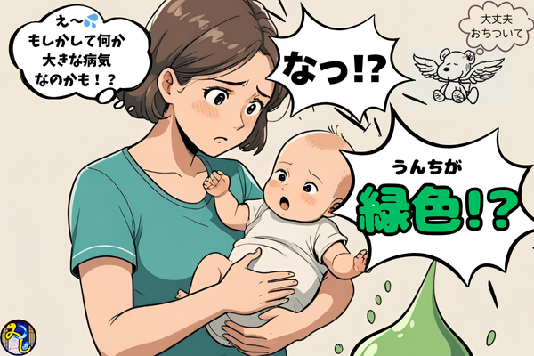 赤ちゃんのうんちが緑色!? でも驚かなくて大丈夫💩