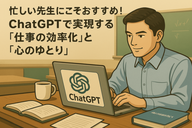 忙しい先生にこそおすすめ！ChatGPTで実現する「仕事の効率化」と「心のゆとり」