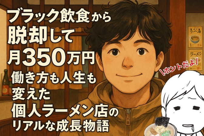 🍜ブラックだったラーメン屋が、休みも増やして売上２倍にできた話。