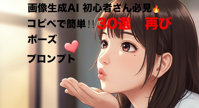 画像生成AI 初心者さん必見🔥　コピペで簡単‼️　ポーズに関するプロンプト３０選🐈‍⬛再び
