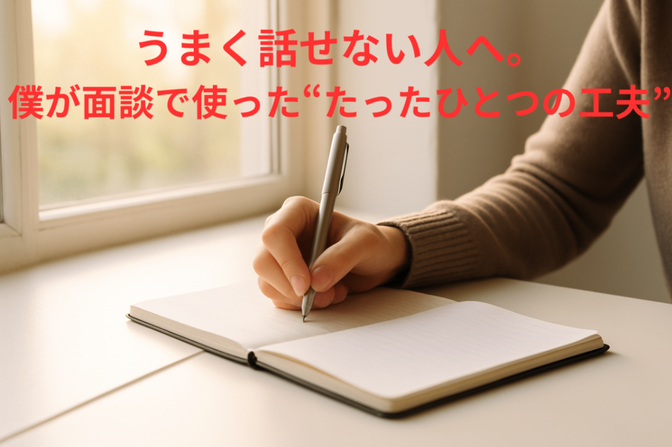 うまく話せない人へ。僕が面談で使った“たったひとつの工夫”